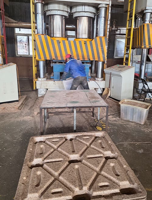 compressed wood pallet